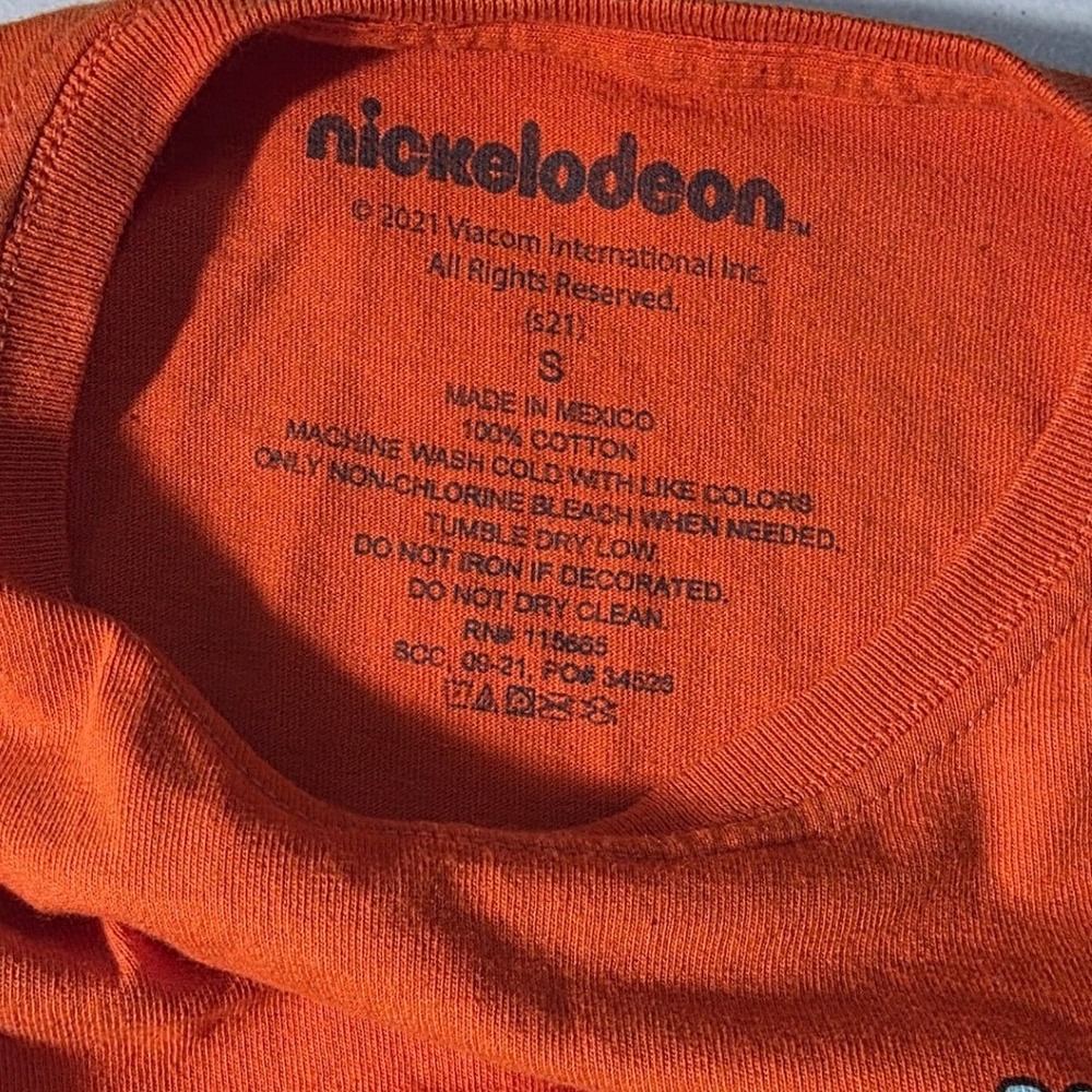 Nickelodeon 90s Characters Graphic Tee Orange Cotton Small Rugrats Hey Arnold - Picture 4 of 5